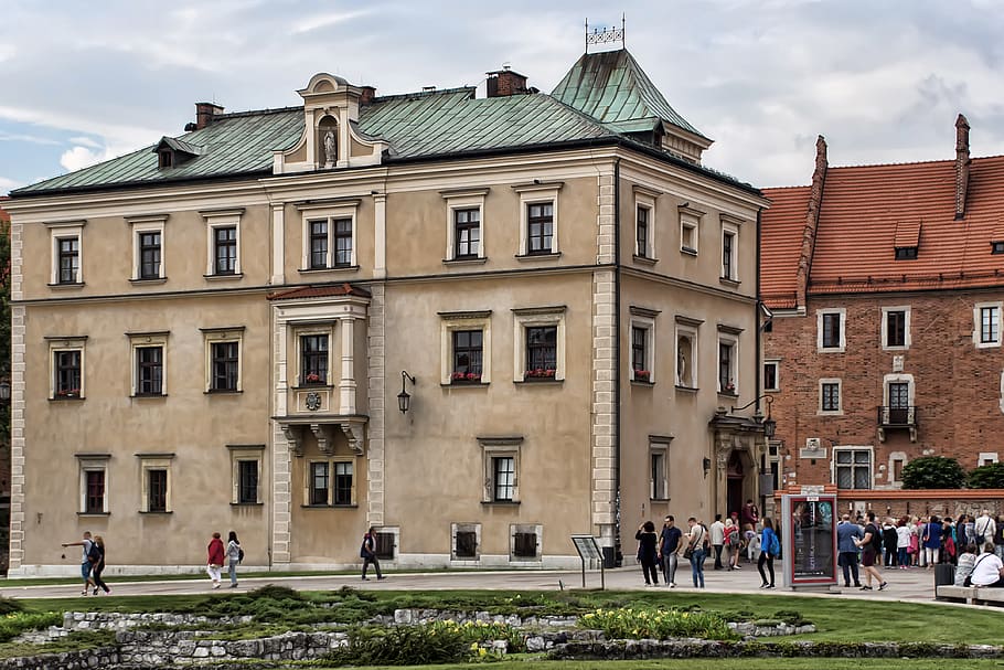 wawel, krakow, poland, monument, history, building exterior, architecture, built structure, group of people, real people