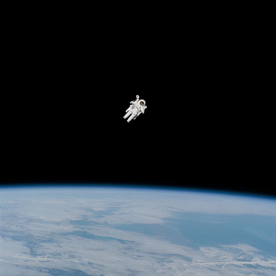 espacio, oscuro, solo, solitario, astronauta, NASA, planeta tierra, sin gente, volando, cielo