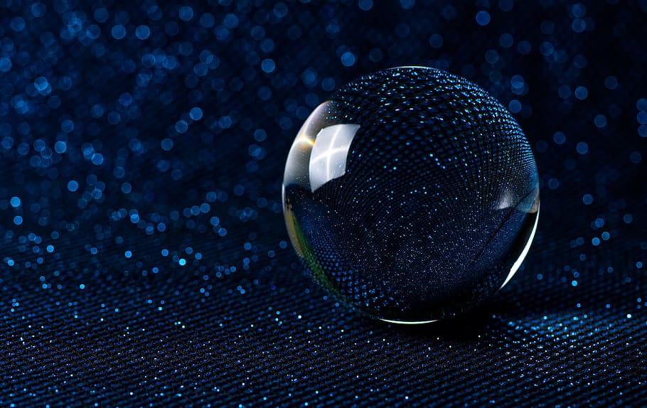 bola de cristal-fotografia, bokeh, azul, brilho, bola, luzes, coloridos, magia, espelhamento, papel de parede legal