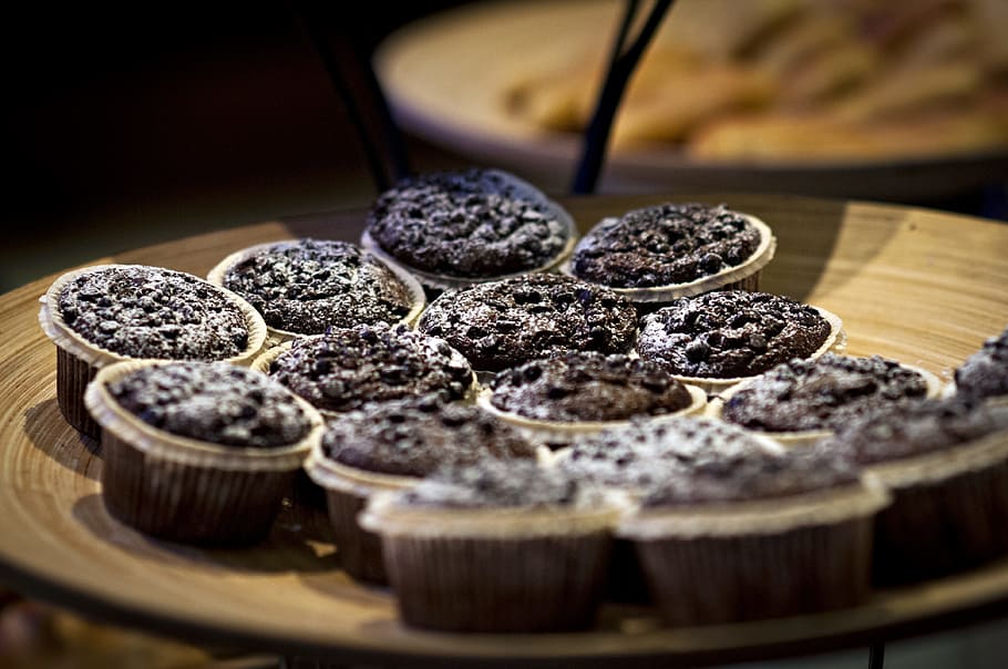 brownies panggang, membakar, memanggang, coklat, brownies, kue, cupcake, muffin, manis, makanan dan minuman