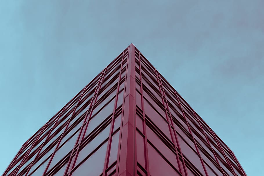 azul, cielo, arquitectura, rojo, estructura construida, exterior del edificio, vista de ángulo bajo, edificio, naturaleza, ciudad