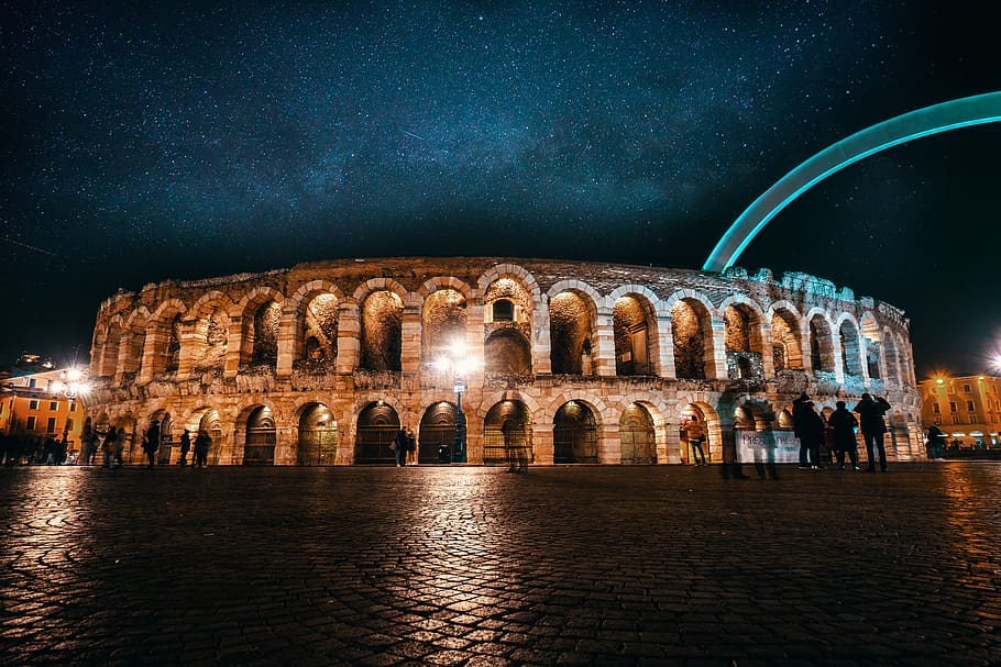 Verona, la arena de Verona, monumento, turismo, Italia, construcción, coliseo, fachada, arquitectura, historia
