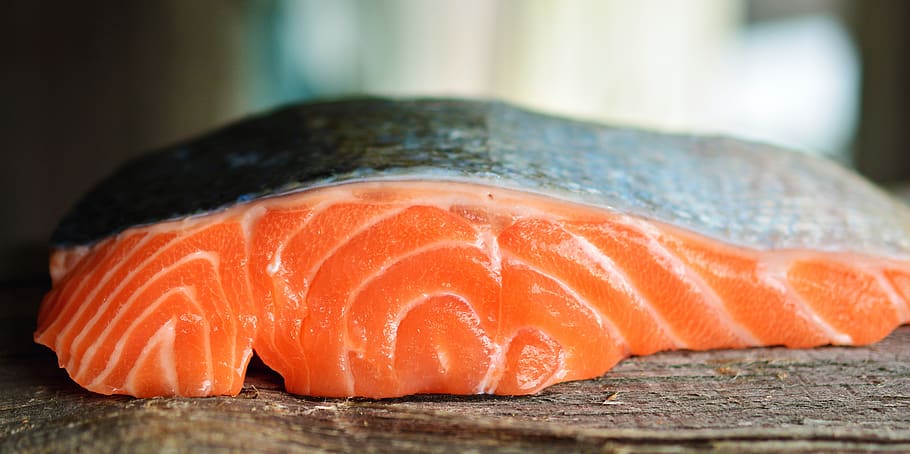 salmón, pescado, marisco, piel plateada, comida, sano, fresco, nutrición, comer, cocinar