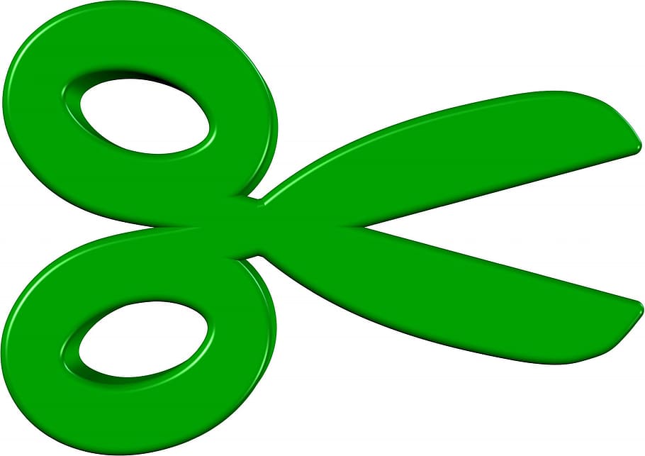 green, scissor, object, cut, graphic, graphical, green color, white background, cut out, shape