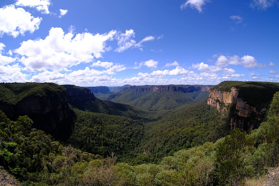 blue mountains, national park, mountains, australia, govetts leap lookout, sky, scenics - nature, mountain, beauty in nature, tranquil scene