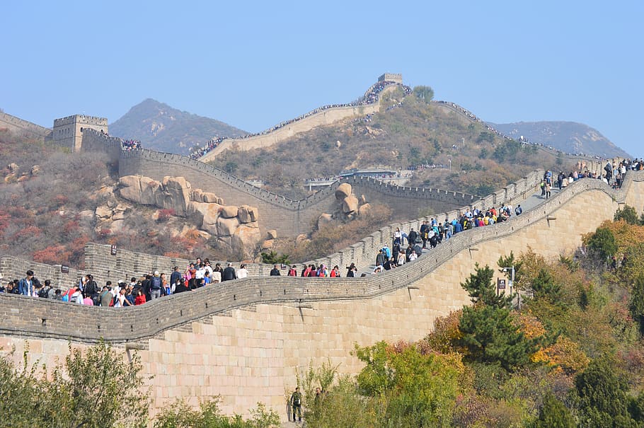 Gran Muralla, China, Beijing, pared, hito, edificio, arquitectura, paisaje, montaña, atracción