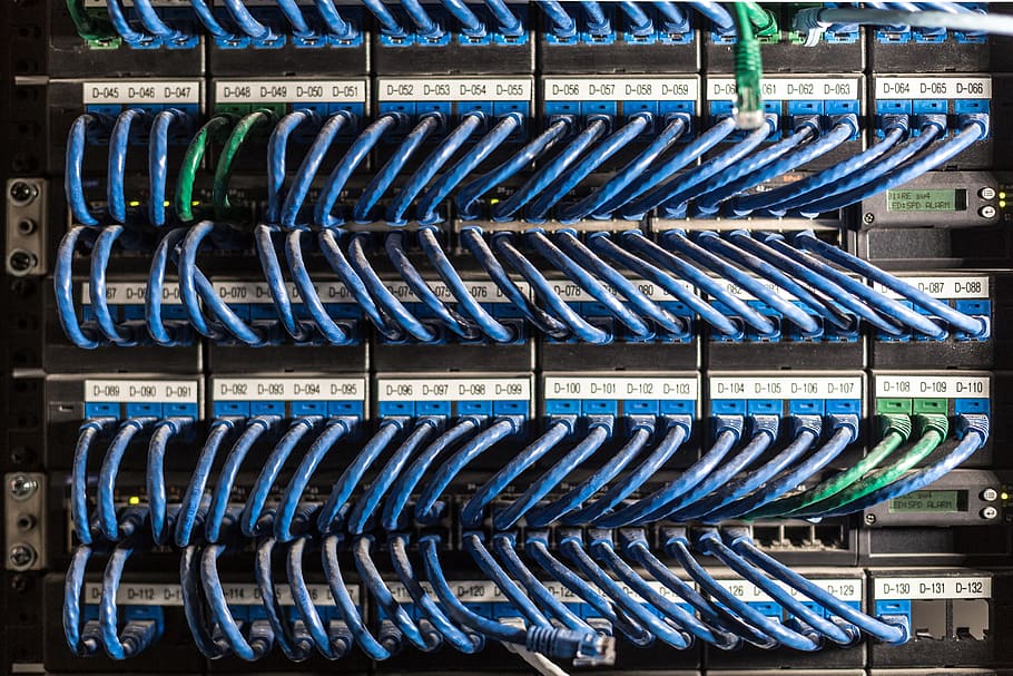 Ethernet-кабели, подключенные, сетевые порты, Кабель, Дата, Оборудование, Линия, Сеть, Порт, Скорость