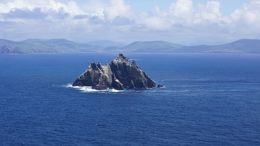 ireland, little skellig, a view of the, skellig michael, atlantic, ocean, island, gannet, the hive, mountain