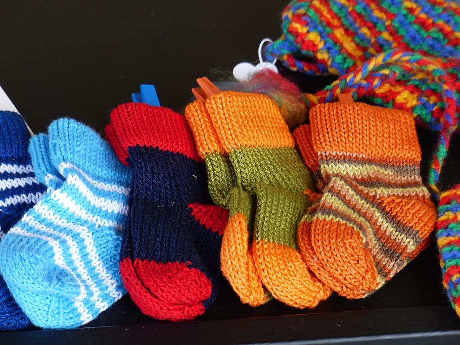 socks, knitted, colorful, wool, handmade, winter, woolen, knit, warm, design