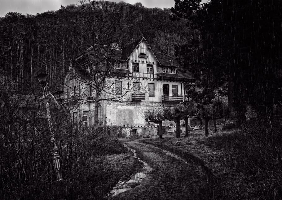 house, night, lost places, mystical, gespenstig, gloomy, villa, pforphoto, abandoned, decay