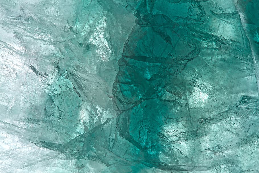 fluorite, gem, fossil, amorphous, turquoise, glazed includes, bright, macro, water, ice