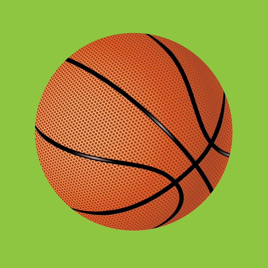 basquete, bola, objeto, volta, esporte, gráfico, basquete - esporte, fundo colorido, esfera, cor laranja