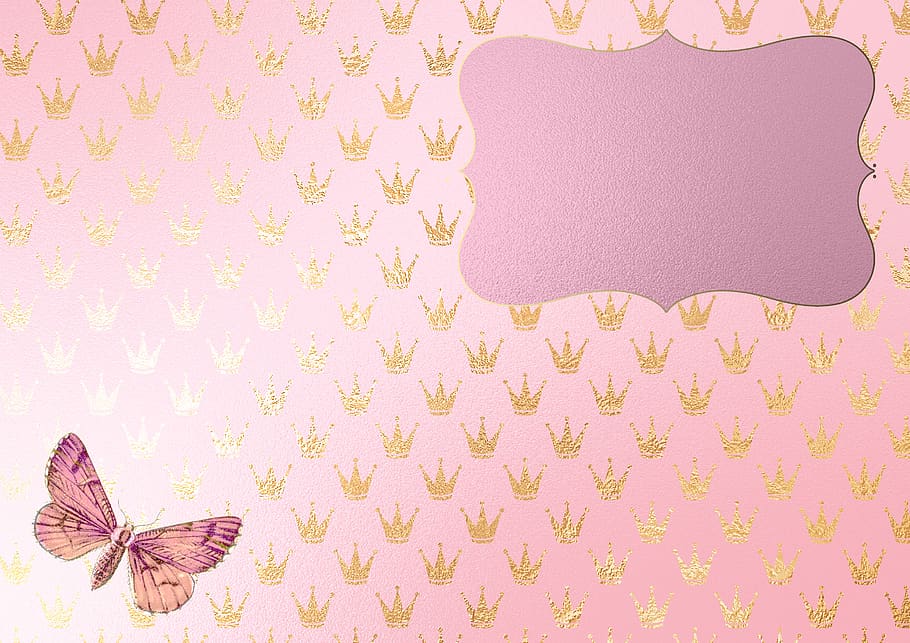 background, crowns, frame, butterfly, pink, vintage, glitter, scrapbooking, empty, copy space