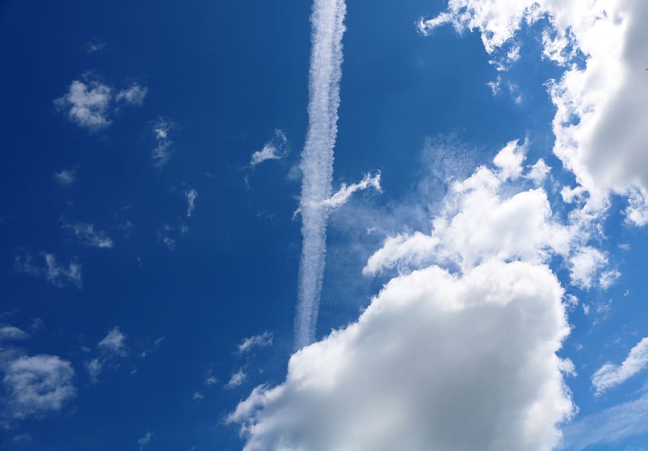 contrail, cloud, chemtrail, sky, cloud - sky, vapor trail, low angle view, day, nature, beauty in nature