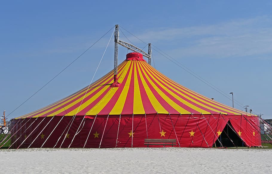 tenda sirkus, acara, distrik, bundar, cincin, pantai, pantai laut utara, tenda, langit, struktur pendukung