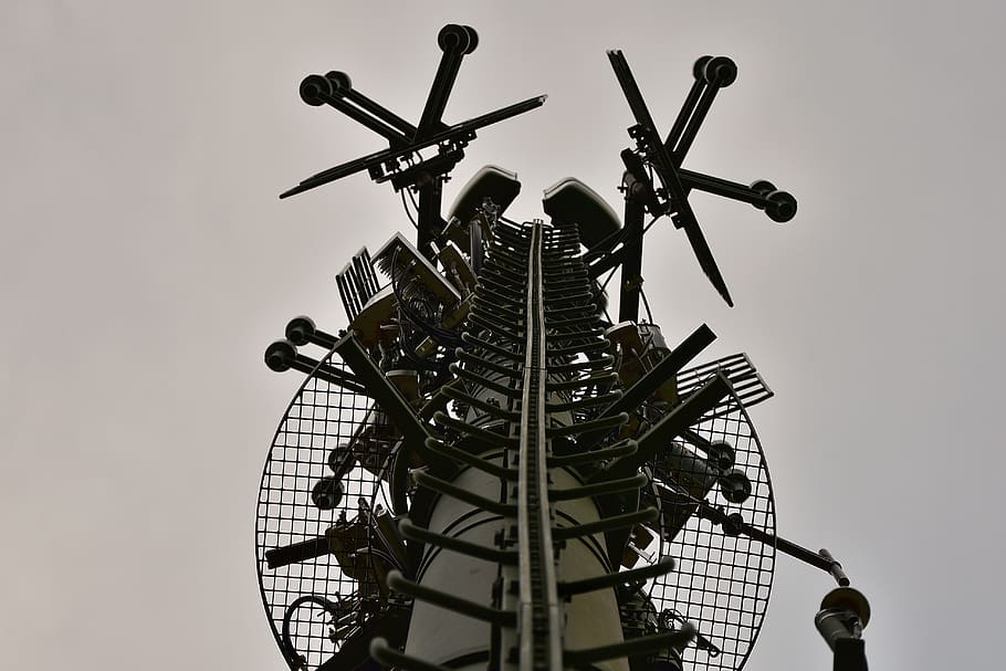 tiang radio, telepon, tiang telepon, jaringan seluler, tiang, antena, komunikasi, langit, relay radio, pemancar
