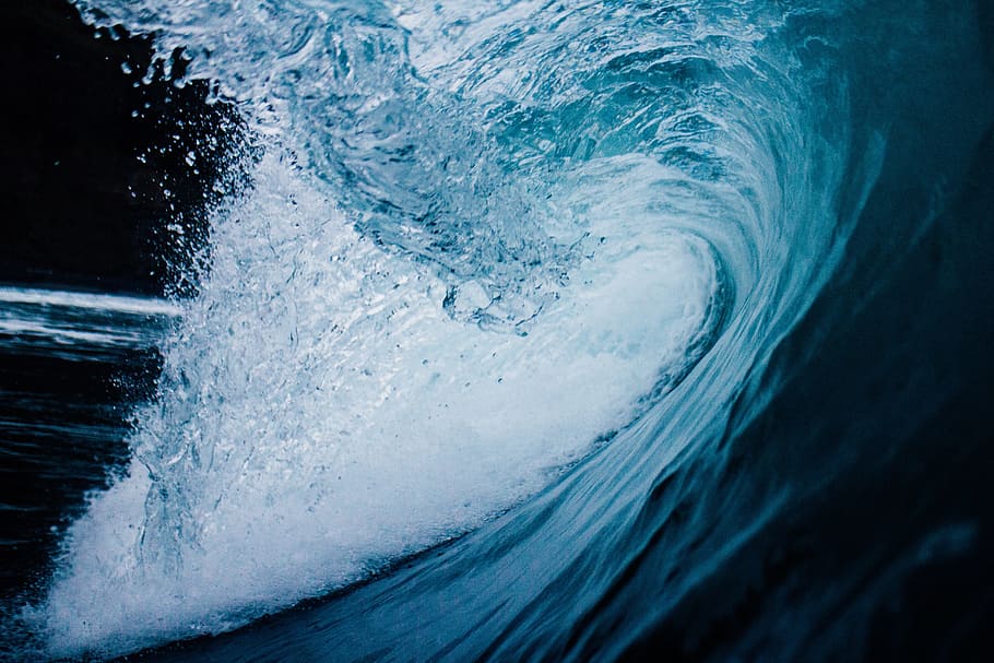 sea, ocean, water, waves, nature, motion, close-up, blue, wave, power