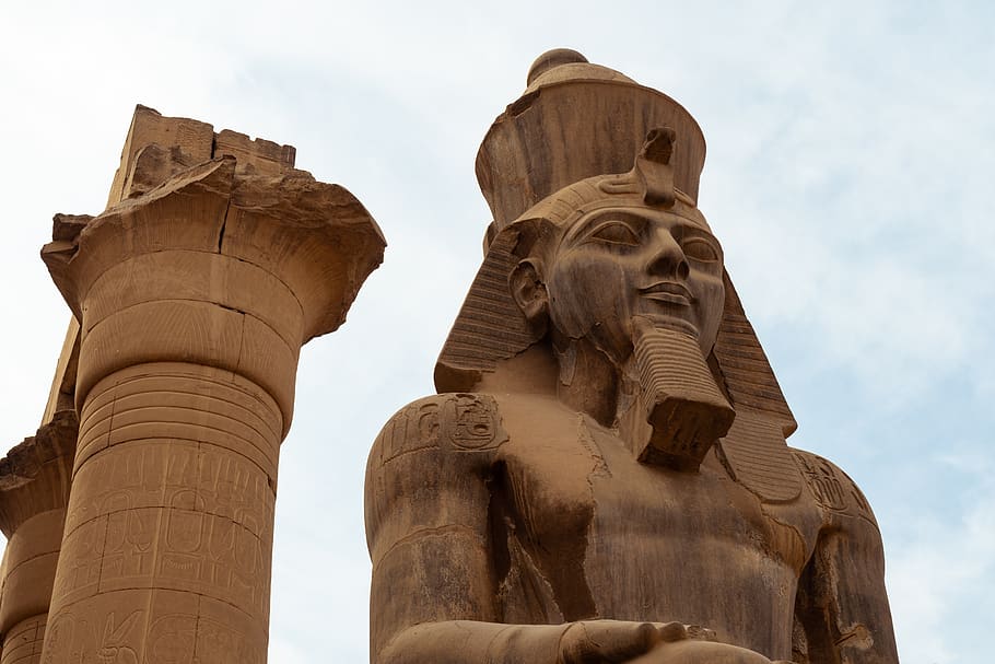 faraón, egipto, estatua, esfinge, luxor, historia, escultura, representación humana, vista de ángulo bajo, arte y artesanía