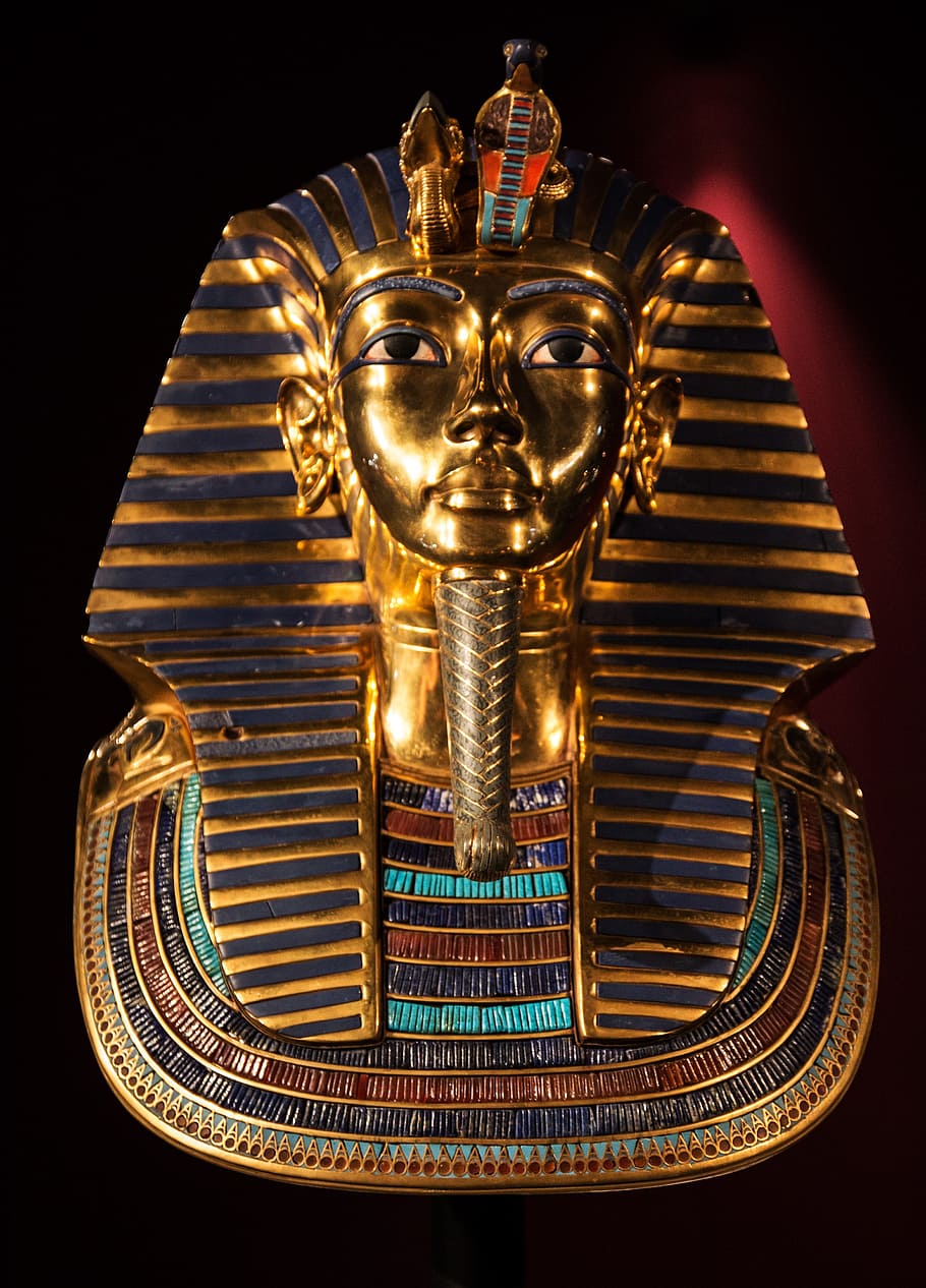 tutankhamun, object, gold, history, historical, pharoah, egypt, mystery, rich, gold colored