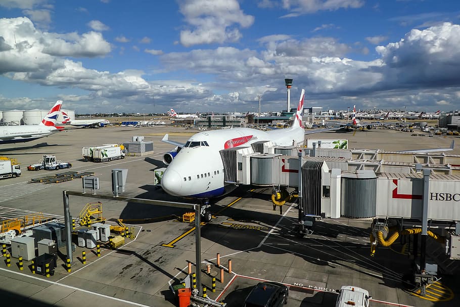 travel, transport system, sky, sea, british airways, aircraft, airport, 747, boing, british