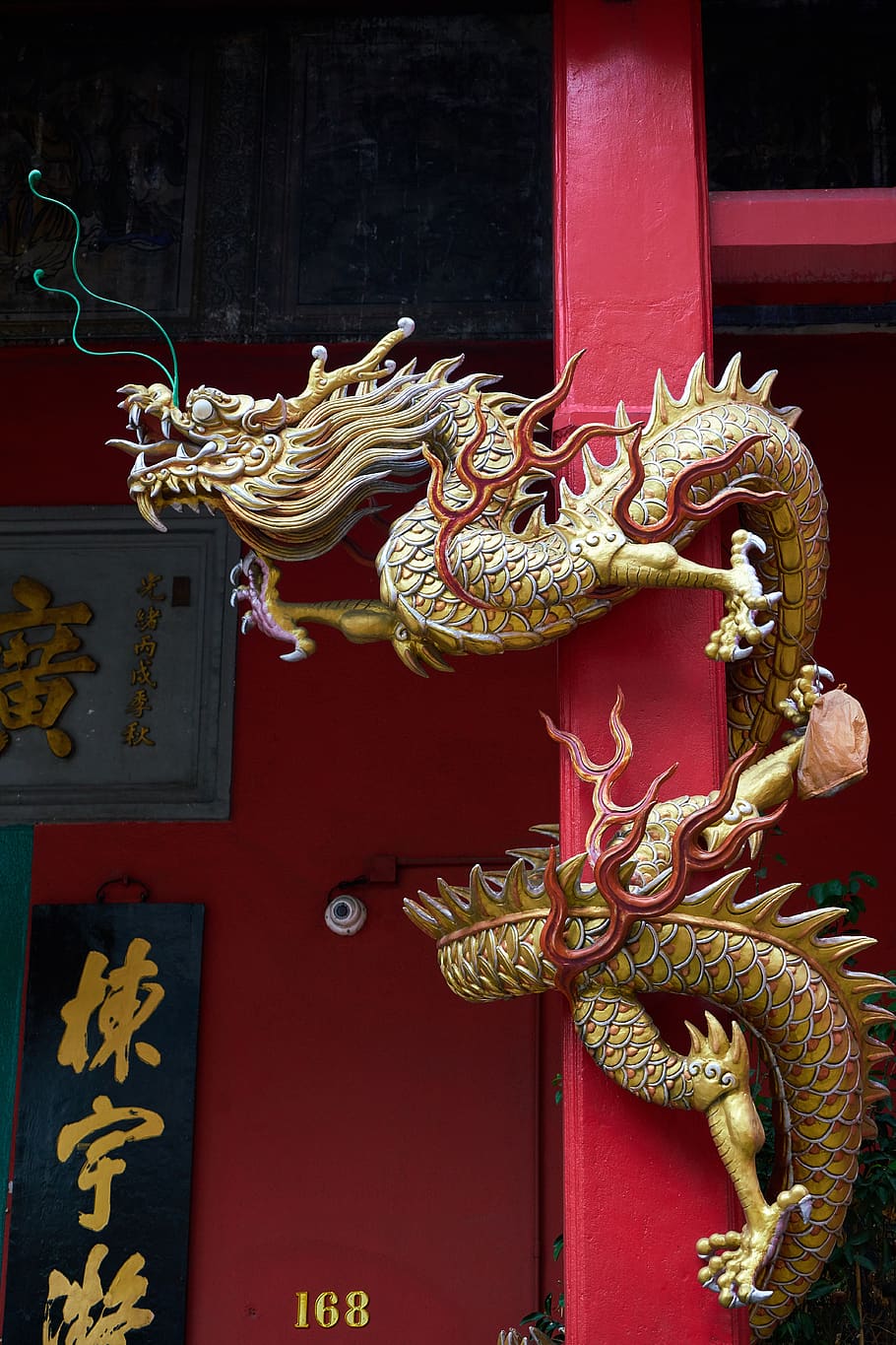 dragão, escultura, ornamento, templo, religião, fé, oração, cidade antiga, composição, taoísmo