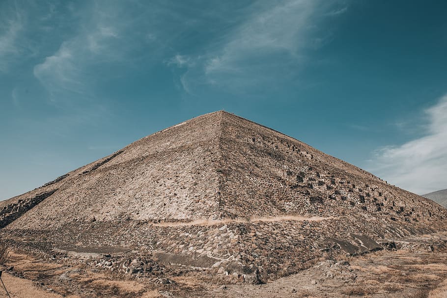 piramida, matahari, negara meksiko, sinar matahari, arkeologi, arsitektur, seni, awan, kabut, warisan