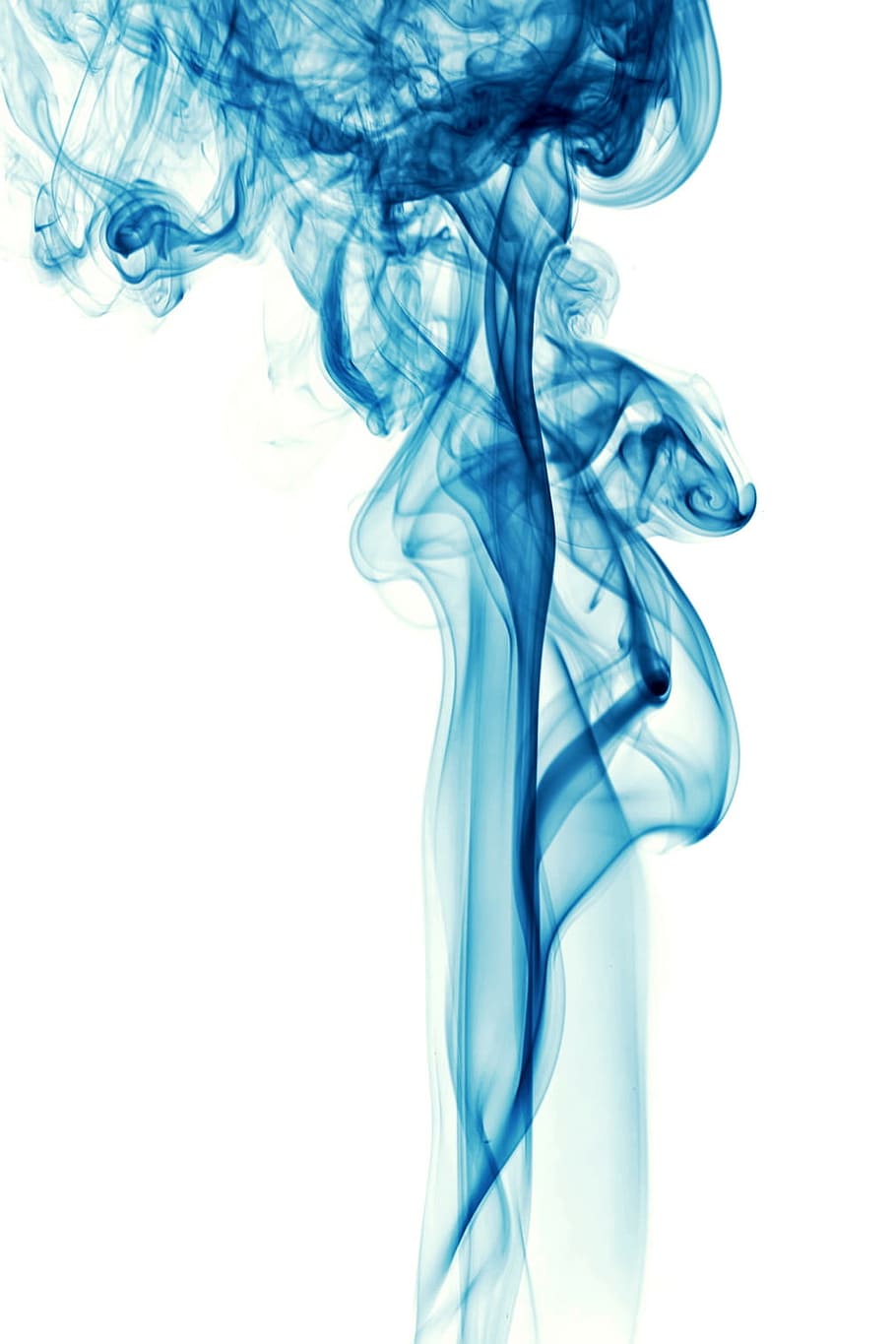 fumaça, abstrato, azul, fundo, branco, vapor, onda, ar, fluxo, curva