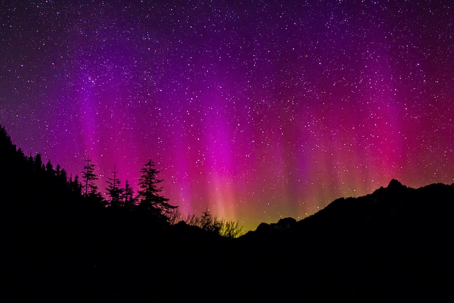 aurora, borealis, northern, light, nature, landscape, green, night, scenics - nature, star - space