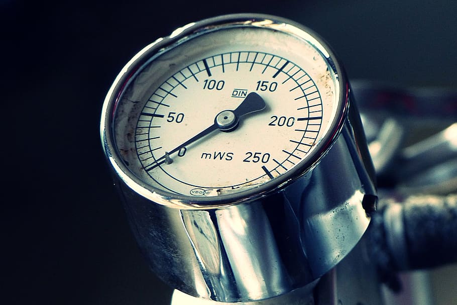 medidor de pressão velho, vários, fábrica, medidor, industrial, máquina, mecânico, velho, pressão, número