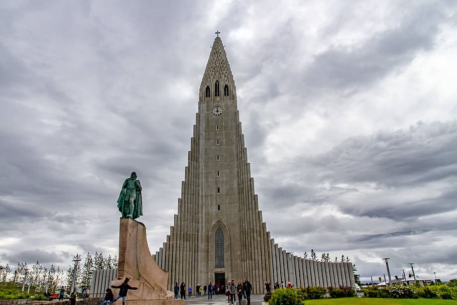 islandia, reykjavik, gereja, awan, langit, hari libur, pariwisata, arsitektur, awan - langit, struktur bangunan