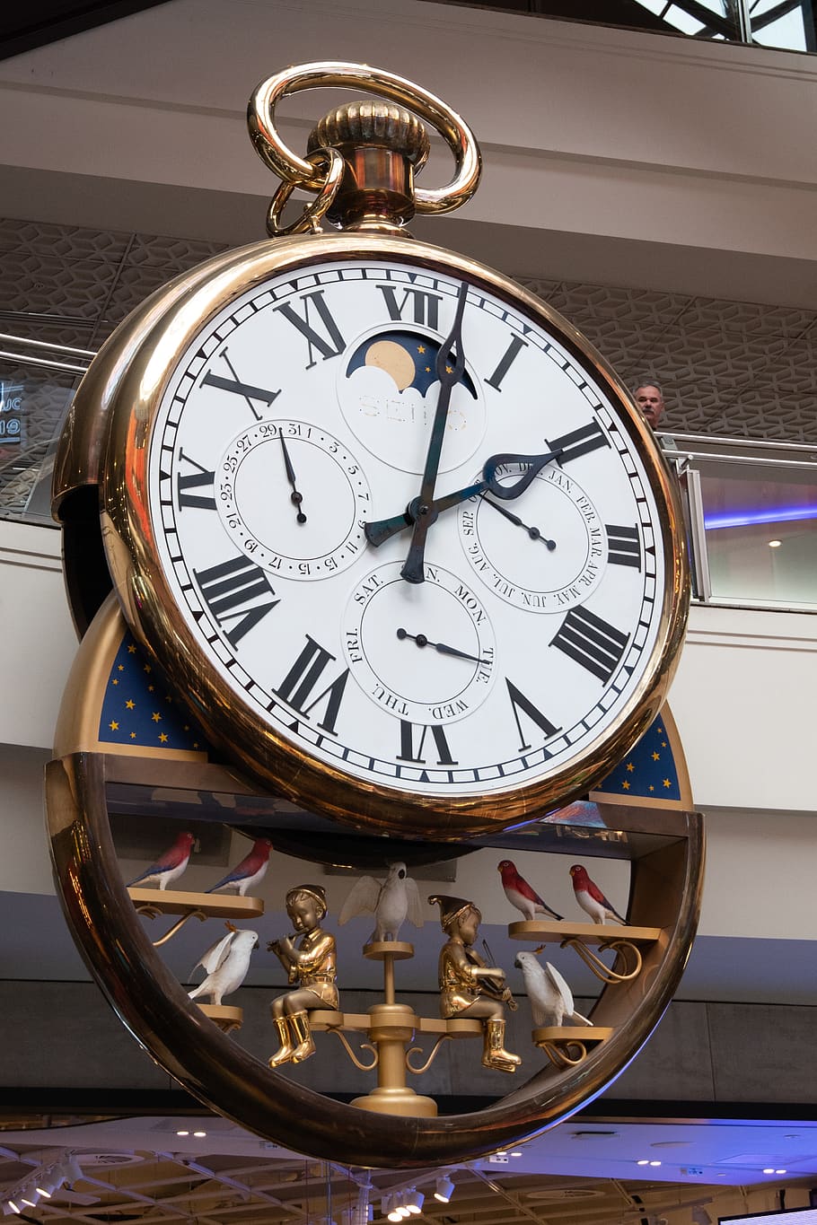 reloj, hora, gigante, melbourne, melbourne central, cbd, icónico, turístico, reloj reloj de bolsillo, oro