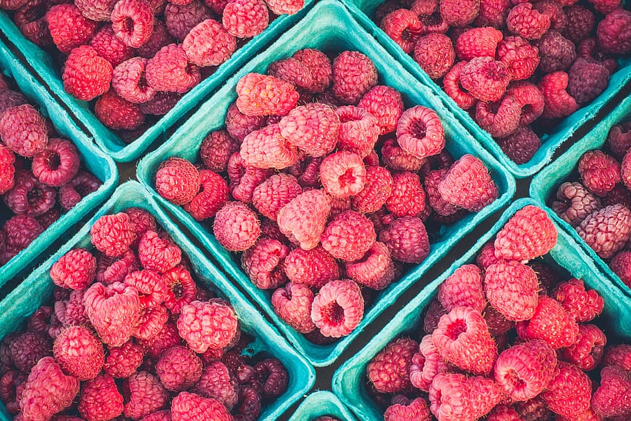 raspberries, berries, berry, raspberry, red, food and drink, food, freshness, retail, full frame