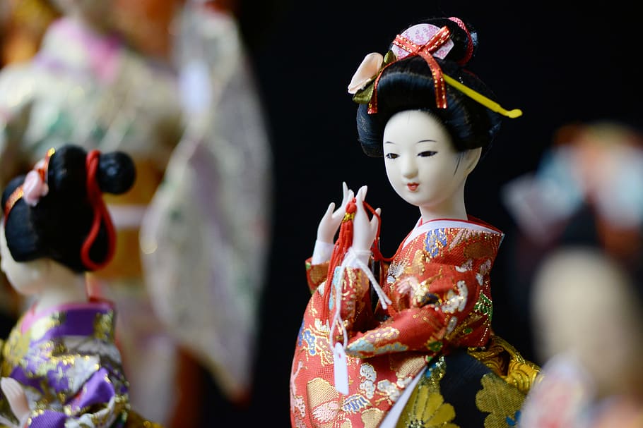 memoar seorang geisha, tokoh, kecil, asia, jepang, patung, wanita, seni, dekorasi, boneka