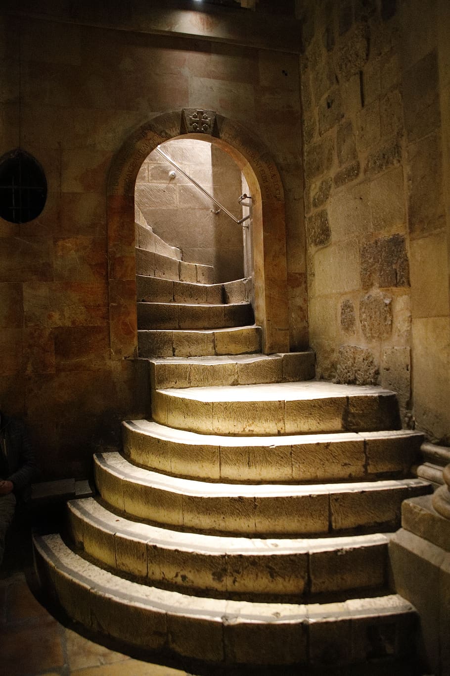escadas, golgotha, basílica da tumba, jerusalém, oração, meditação, escadaria, arquitetura, degraus e escadas, estrutura construída