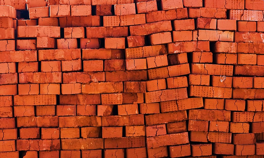 Bricks, stone, red, structure, wall, texture, background, uneven, brick, full frame