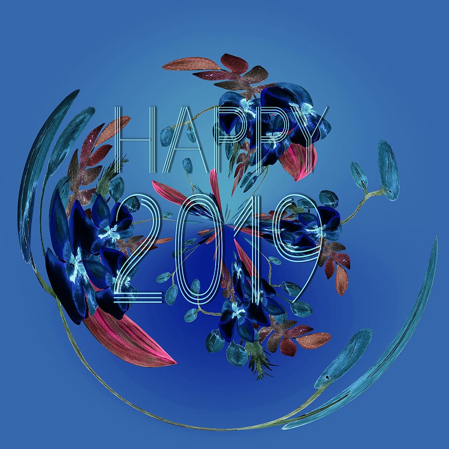 selamat tahun baru, 2019, salam, perayaan, kartu, poster, desain, kreatif, meriah, tahun baru