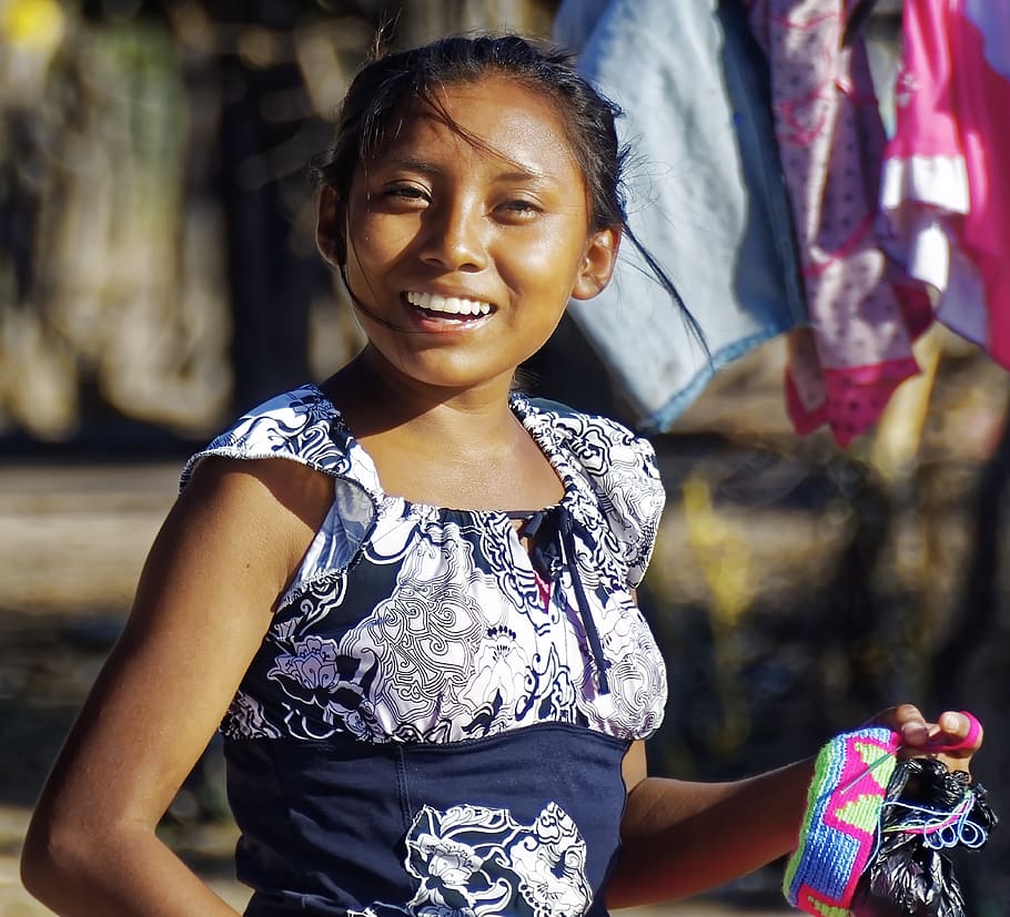 colombia, girl, indigenously, culture, human, portrait, children, smiling, real people, happiness