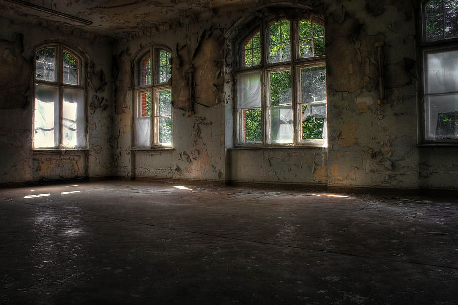 lost place, abandoned, decay, building, gloomy, weird, forget, destroyed, beelitz heilstätten, window