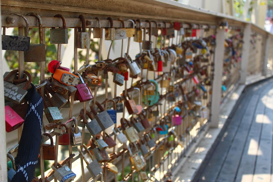 locks, bridge, love, padlocks, romantic, friendship, luck, eternity, padlock, lock