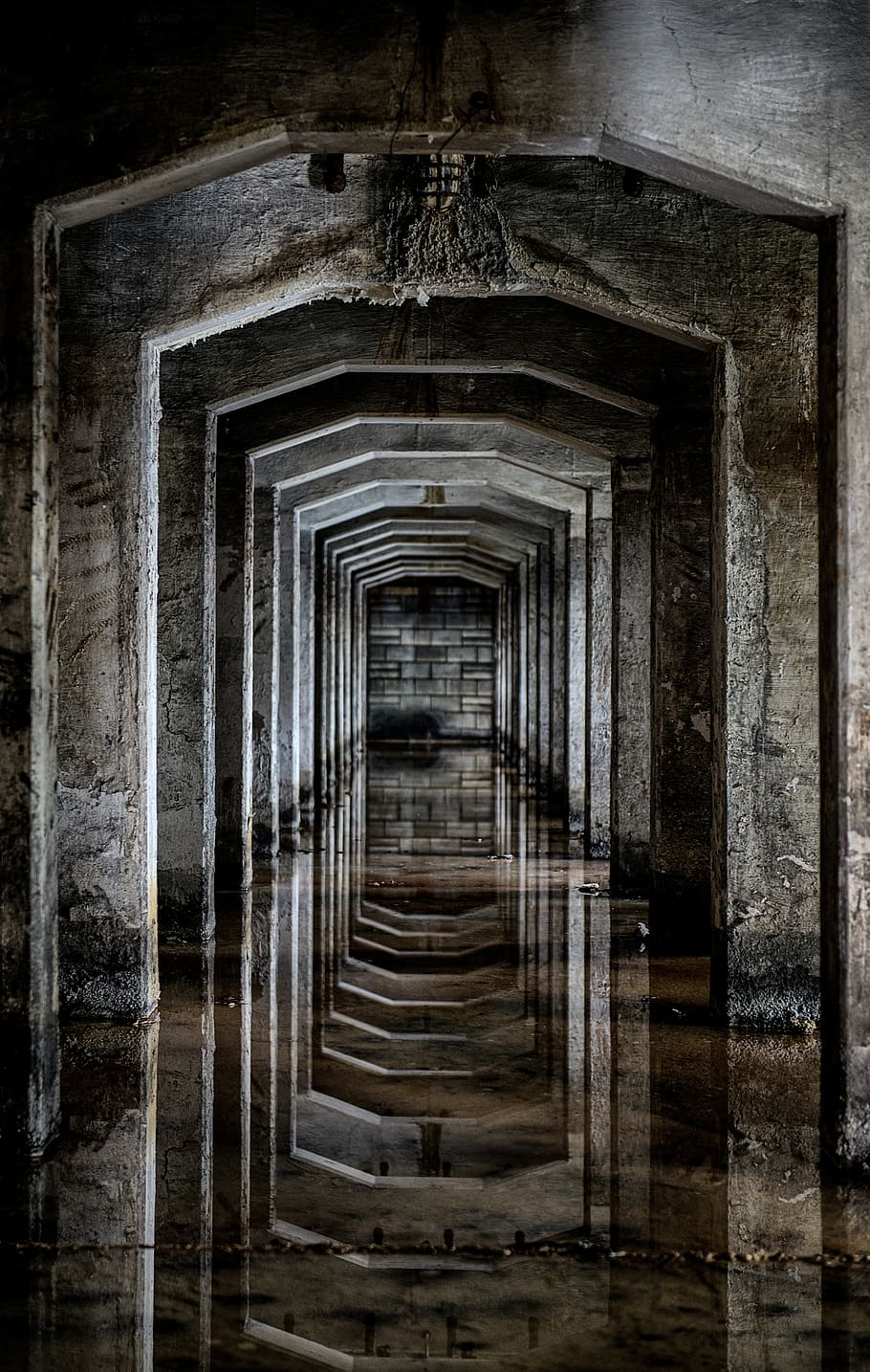 architecture, building, infrastructure, tunnel, water, reflection, indoors, built structure, the way forward, direction
