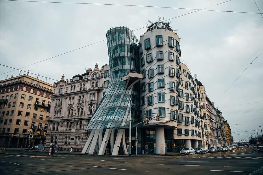 nationale nederlanden building, known, dancing house, sometimes, fred, ginger, architecture, art, construction, crossing
