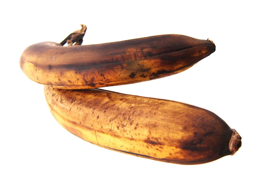 plátano, plátanos, podrido, viejo, fruta, malo, marrón, aislado, sucio, maduro