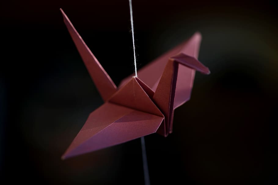 origami, grúa, suerte, símbolo de buena suerte, tradicionalmente, doblar, papel, cultura, gitano, hecho a mano