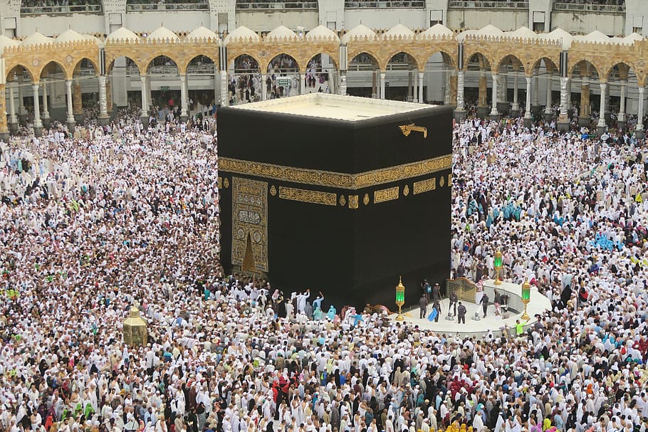 kaaba, harem, mecca, tawaf, religion, the pilgrim's guide, worship, the crowd, travel, crowd