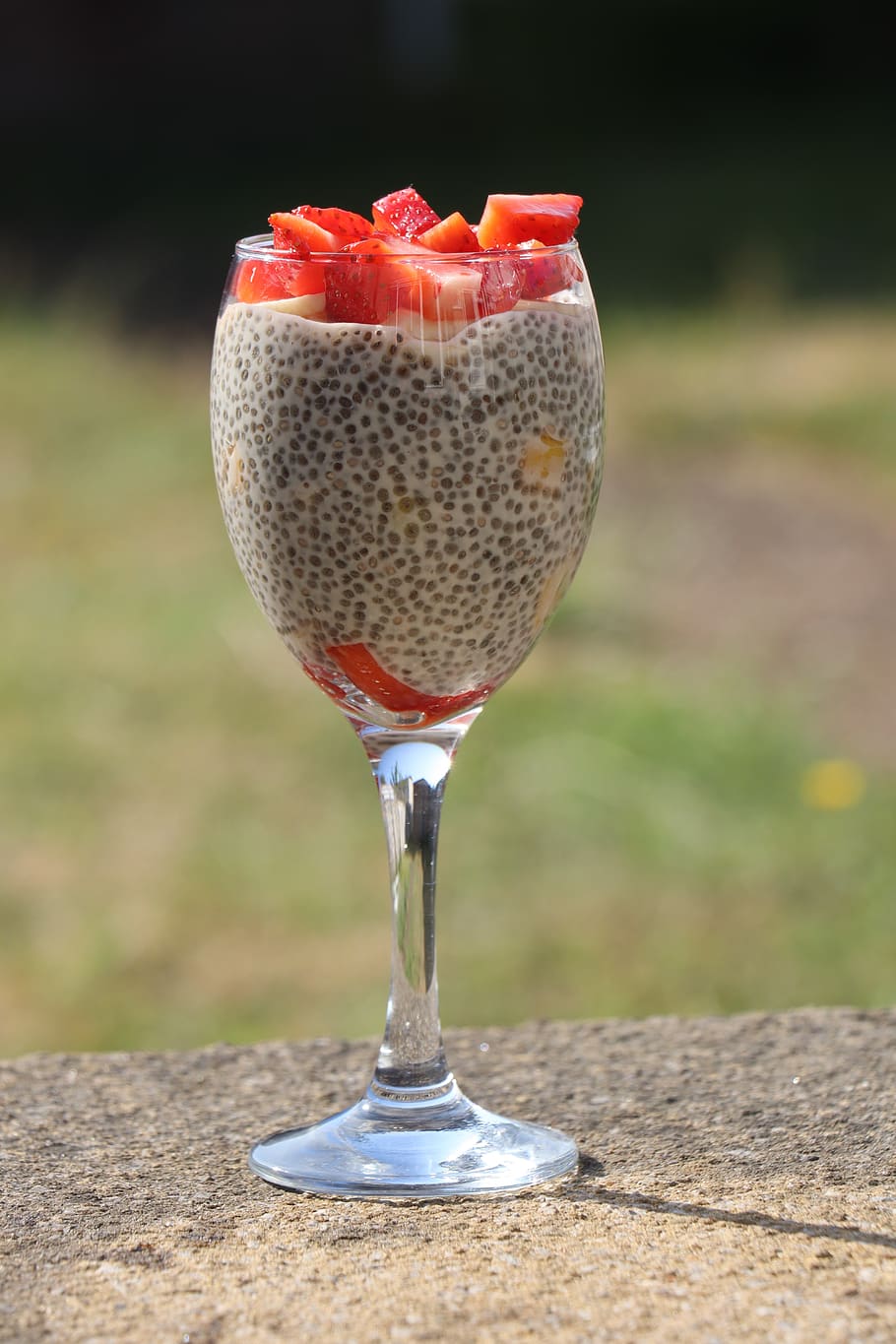 chia seeds, chia seed pudding, pudding, dieting, diet, fresh, fruit, breakfast, meal, homemade