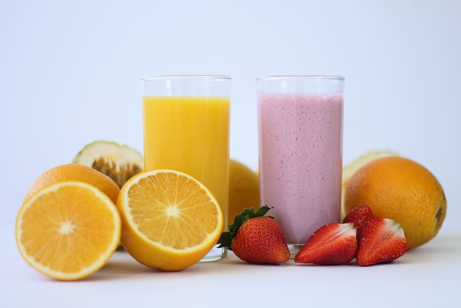juice, fruit, orange, strawberry, healthy eating, food and drink, food, wellbeing, glass, drink