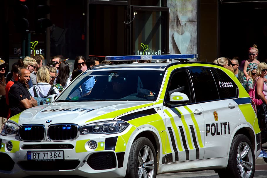 policía, protección, noruego, coche, escandinavo, grupo de personas, automóvil, personas reales, modo de transporte, transporte