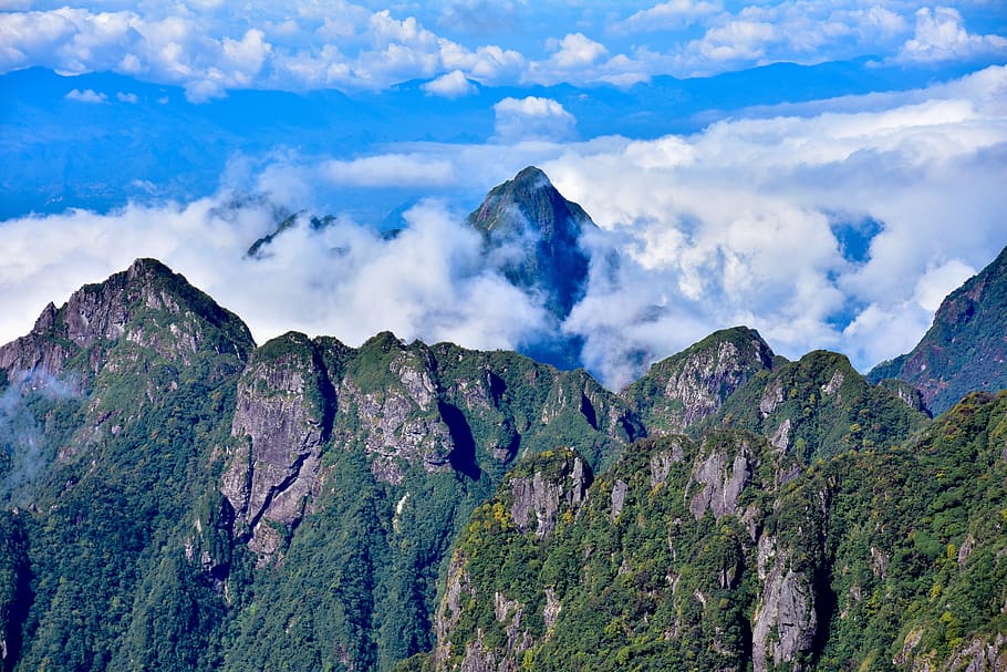 cloud, mount peak, peak, mountain, landscape, mount, sapa, lao cai, vietnam, cloud yard