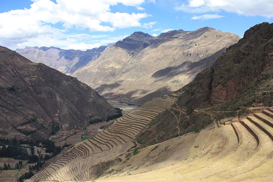 pisac, peru, andes, mountains, terraces, inca, ancient, mountain, scenics - nature, beauty in nature
