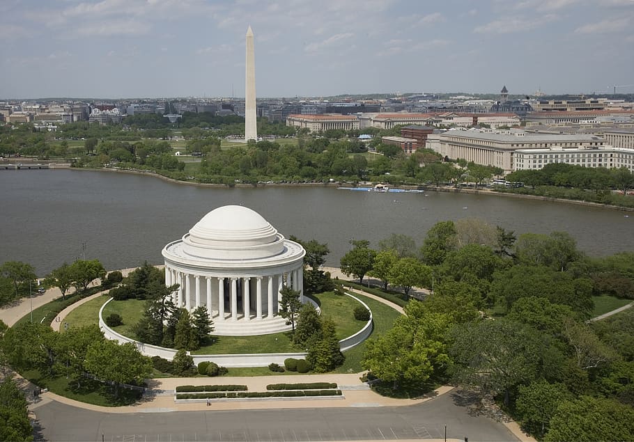 Monumento a Jefferson, Monumento, Washington, DC, antena, Estados Unidos, historia, presidente, atracción, turistas